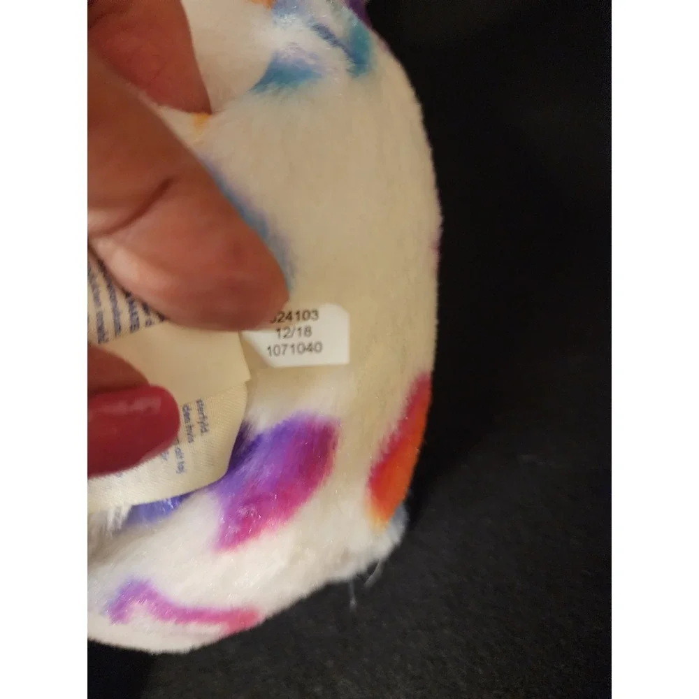 Build-A-Bear Workshop Rainbow Hearts White Teddy Bear Plush 1071040 15 inch